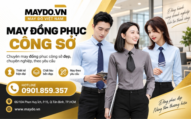 Banner may đồng phục công sở