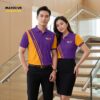Áo thun đồng phục màu tím phối vàng cam (1)