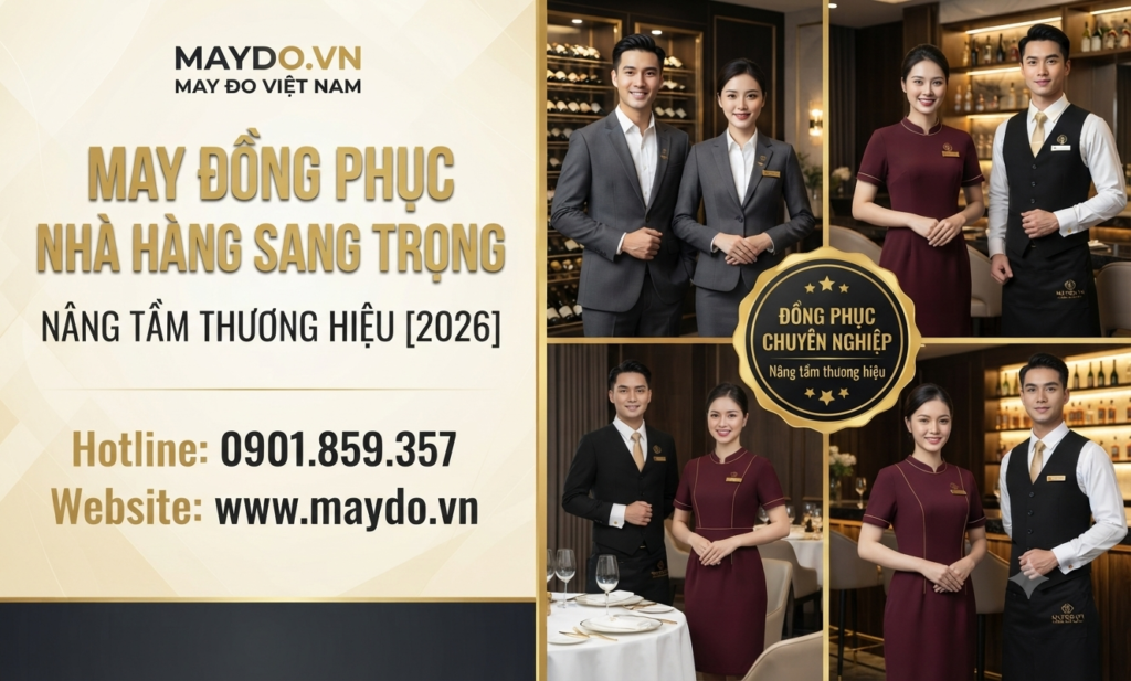 May đồng phục nhà hàng