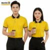 Áo thun đồng phục màu vàng tươi phối đen