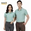 Áo thun đồng phục màu xanh mint nhạt phối viền trắng