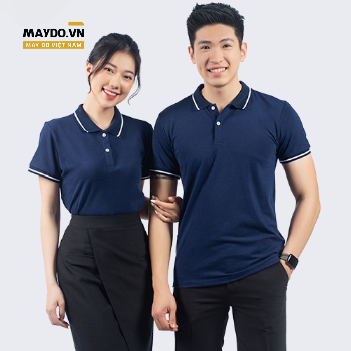 Áo thun đồng phục màu xanh navy đậm phối viền trắng (2) Áo thun đồng phục màu xanh navy đậm phối viền trắng (2)