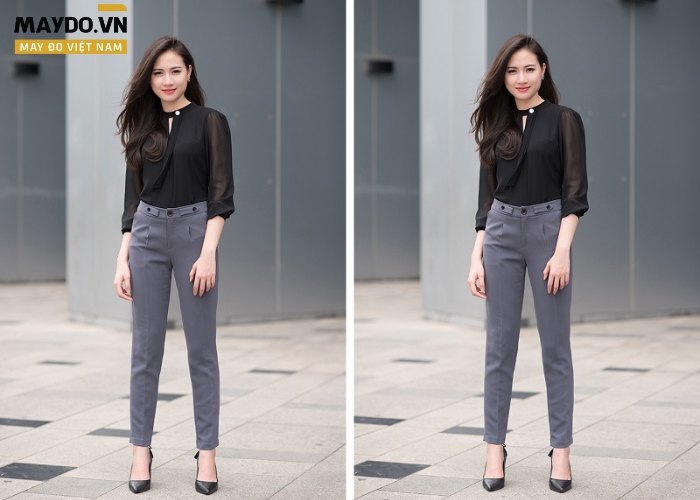 Mẫu quần tây ống đứng may quần tây nữ đồng phục Maydo