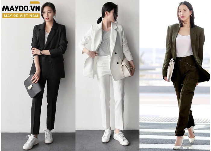 Set vest và may quần tây nữ đồng phục công sở cao cấp